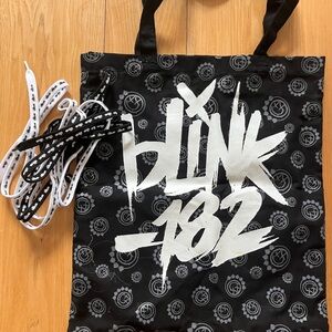 Black and White Blink-182 Tote Bag